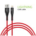 Дата кабель USB 2.0 AM to Lightning 1.2m CBRNYL1 Red Intaleo (1283126559471) – Intaleo