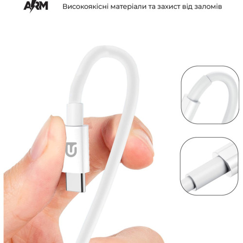 Дата кабель USB-C to USB-C 1.2.0m ABMM093L white Armorstandart (ARM64300) – Armorstandart (вид 2)