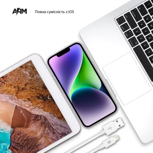 Дата кабель USB 2.0 AM to Lightning 1.2m AMD818L white Armorstandart (ARM64302) – Armorstandart (вид 1)