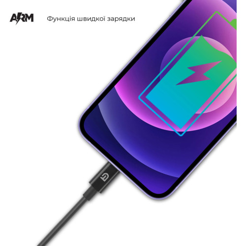 Дата кабель USB-C to Lightning 1.2m AMQGJ2BL black Armorstandart (ARM64374) – Armorstandart (вид 2)