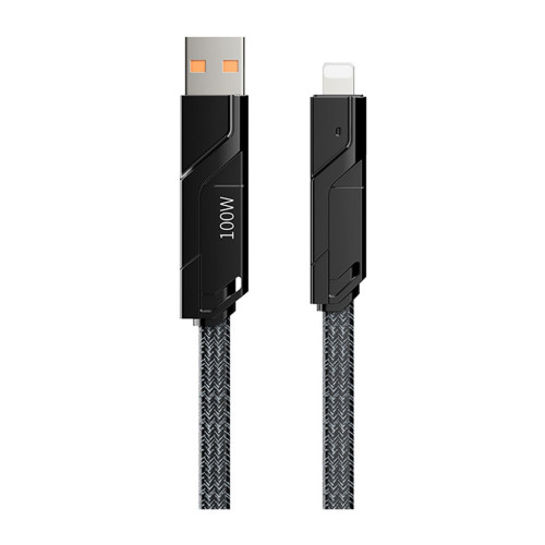 Дата кабель USB 2.0 AM/USB-C to Lightning + Type-C 1.5m PD-B96th Black Proda (PD-B96th-BK) – Proda (вид 1)