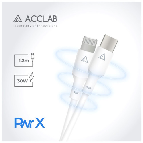 Дата кабель USB-C to Lightning 1.2m PwrX 30W ACCLAB (1283126559556) – ACCLAB (вид 2)