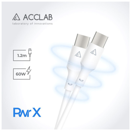 Дата кабель USB-C to USB-C 1.2m PwrX 60W ACCLAB (1283126559563) – ACCLAB (вид 2)