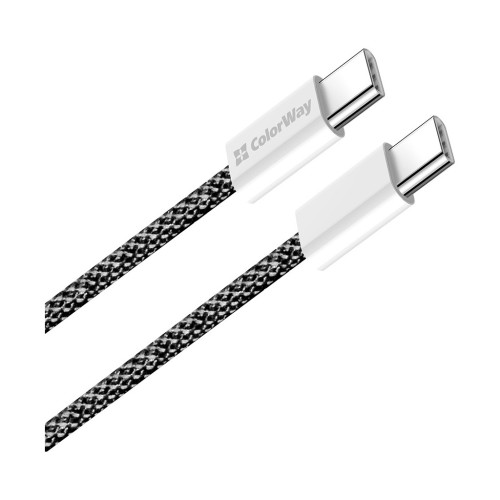Дата кабель USB-C to USB-C 1.0m 60W 3.0А black ColorWay (CW-CBPDCC061-BK) – ColorWay (вид 1)