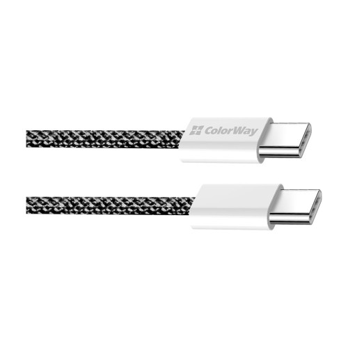 Дата кабель USB-C to USB-C 1.0m 60W 3.0А black ColorWay (CW-CBPDCC061-BK) – ColorWay (вид 2)