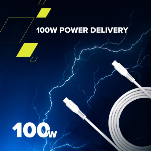 Дата кабель USB-C to USB-C 2.0m CC100SC 100W 2m White Canyon (CNS-CC100SC20W) – CANYON (вид 2)