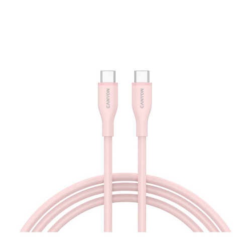 Дата кабель USB-C to USB-C 1.0m CC60SC10 60W Silicon Pink Sand Canyon (CNS-CC60SC10PS) – CANYON