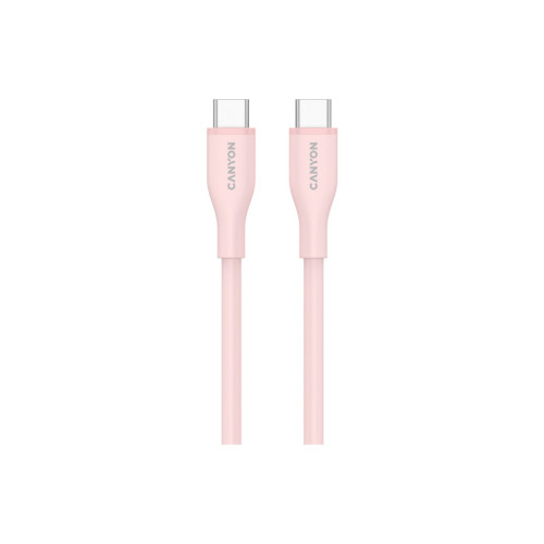 Дата кабель USB-C to USB-C 1.0m CC60SC10 60W Silicon Pink Sand Canyon (CNS-CC60SC10PS) – CANYON (вид 1)