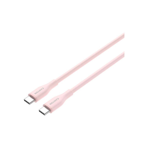 Дата кабель USB-C to USB-C 1.0m CC60SC10 60W Silicon Pink Sand Canyon (CNS-CC60SC10PS) – CANYON (вид 2)