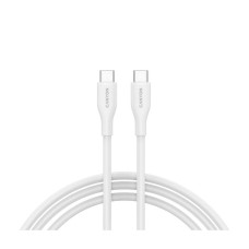 Дата кабель USB-C to USB-C 1.0m CC60SC10 60W Silicon White Canyon (CNS-CC60SC10W)
