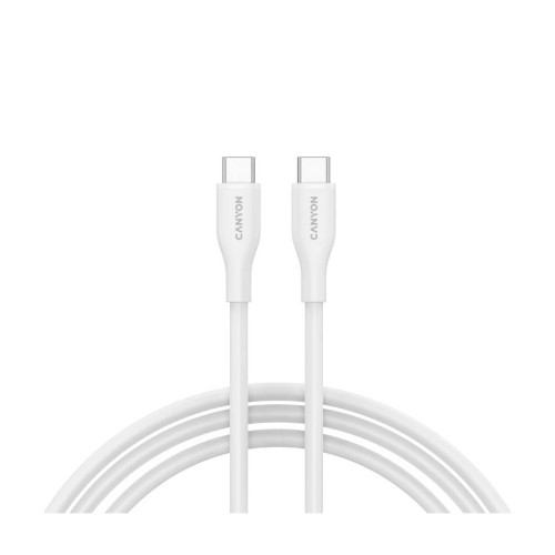 Дата кабель USB-C to USB-C 1.0m CC60SC10 60W Silicon White Canyon (CNS-CC60SC10W) – CANYON
