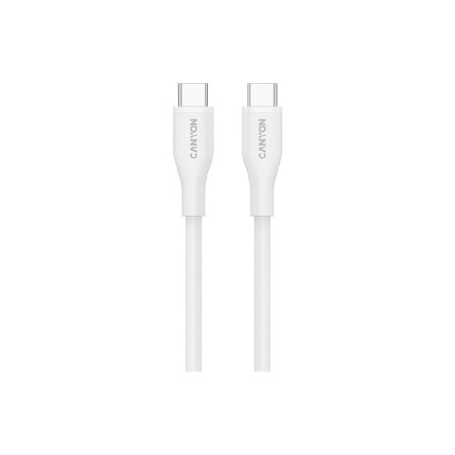 Дата кабель USB-C to USB-C 1.0m CC60SC10 60W Silicon White Canyon (CNS-CC60SC10W) – CANYON (вид 1)