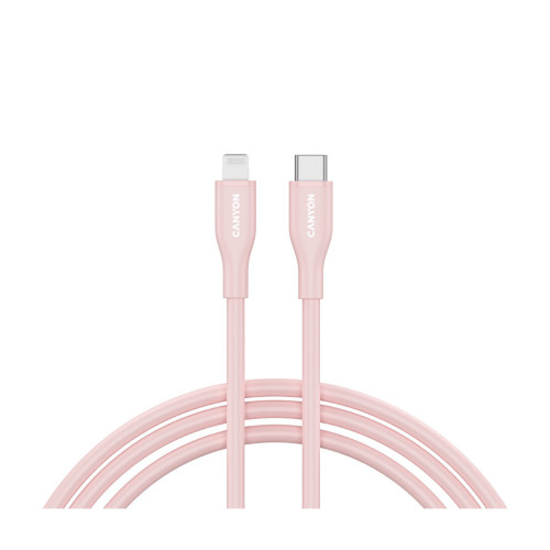 Дата кабель USB-C to Lightning 1.0m CLNM60 C-L 60W MFI Silicon Pink Canyon (CNS-CLNM60SC10PS) – CANYON