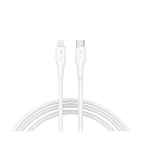Дата кабель USB-C to Lightning 1.0m CLNM60 C-L 60W MFI Silicon White Canyon (CNS-CLNM60SC10W) – CANYON
