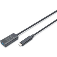 Дата кабель USB-С Male to USB-A Female 10.0m USB3.2 Gen2 Active 10G Digitus (DA-73113)