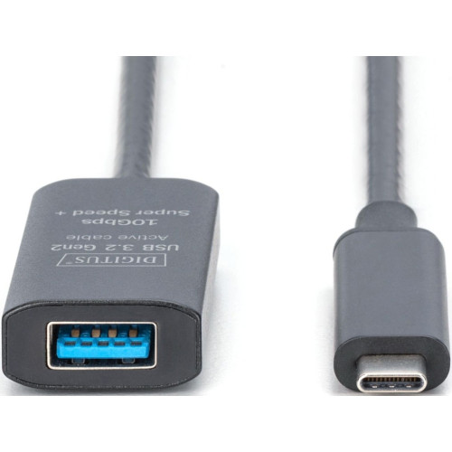 Дата кабель USB-С Male to USB-A Female 10.0m USB3.2 Gen2 Active 10G Digitus (DA-73113) – DIGITUS (вид 1)