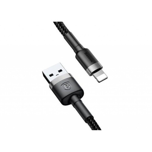 Дата кабель USB 2.0 AM to Lightning 2.0m Cafule 1.5A gray+black Baseus (CALKLF-CG1) – Baseus (вид 1)