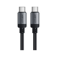 Дата кабель USB-C to USB-C 1.2m 3A aluminum alloy C20-03 Black Acefast (6974316283775)