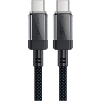 Дата кабель USB-C to USB-C 1.2m 60W stainless steel C12-03 Black Acefast (6974316283317)