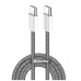 Дата кабель USB-C to USB-C 2.0m (braided cotton) (PD Fast Charging 60W) 3.0А black ColorWay (CW-CBPDCC068-BK) – ColorWay