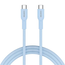Дата кабель USB-C to USB-C 1.0m OnWire 60CL C-C 60W COLOR Braided 1m Light Blue Canyon (CND-CCAP60AB10LBL)