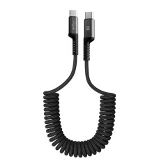 Дата кабель USB-C to USB-C 1.0m Spiral 3A Black Armorstandart (ARM75392)