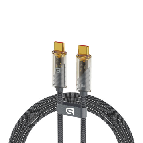 Дата кабель USB-C to USB-C 1.0m transparent 100W grey Armorstandart (ARM75871) – Armorstandart