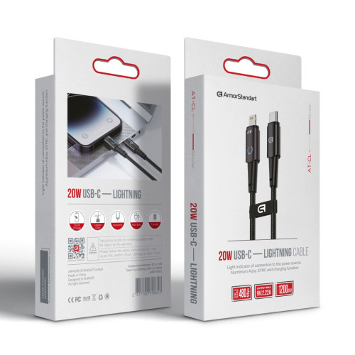 Дата кабель USB-C to Lightning 1.2m 20W black Armorstandart (ARM75865) – Armorstandart (вид 1)