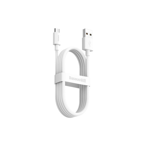 Дата кабель USB 2.0 AM to Micro 5P 1.5m 2.1A Simple WisdomKit (2PCS) white Baseus (TZCAMZJ-02) – Baseus