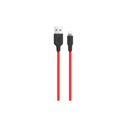 Дата кабель USB 2.0 AM to Lightning 1.0m 2A silicone X21 black+red HOCO (6957531071372) – HOCO