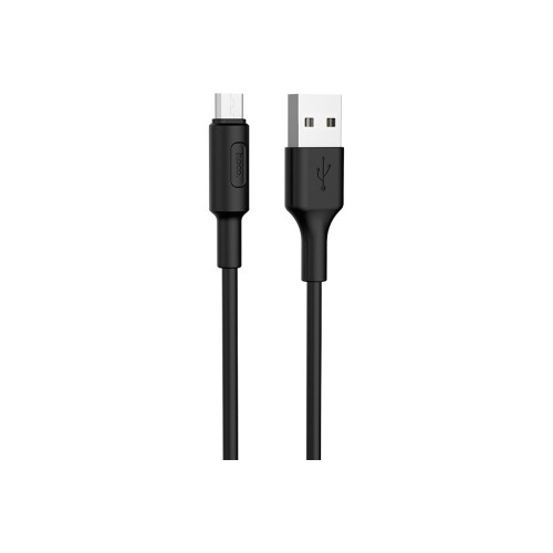 Дата кабель USB 2.0 AM to Micro 5P 1.0m 2A PVC X25 black HOCO (6957531080121) – HOCO