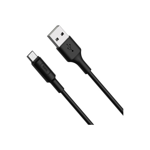 Дата кабель USB 2.0 AM to Micro 5P 1.0m 2A PVC X25 black HOCO (6957531080121) – HOCO (вид 1)