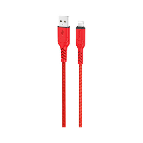 Дата кабель USB 2.0 AM to Lightning 1.0m 2.4A nylon X59 red HOCO (6931474744876) – HOCO