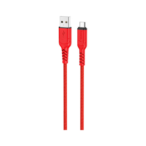 Дата кабель USB 2.0 AM to Micro 5P 1.0m 2.4A nylon X59 red HOCO (6931474744906) – HOCO