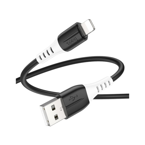 Дата кабель USB 2.0 AM to Lightning 1.0m 2.4A silicone X82 black HOCO (6931474768537) – HOCO (вид 1)