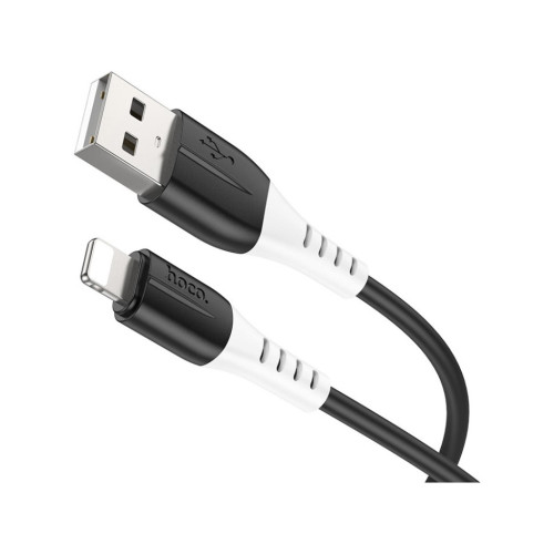Дата кабель USB 2.0 AM to Lightning 1.0m 2.4A silicone X82 black HOCO (6931474768537) – HOCO (вид 2)