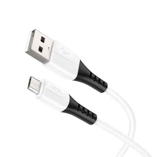 Дата кабель USB 2.0 AM to Micro 5P 1.0m 2.4A silicone X82 white HOCO (6931474768568) – HOCO