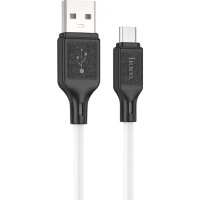 Дата кабель USB 2.0 AM to Micro 5P 1.0m Cool silicone X90 white HOCO (6931474788436)