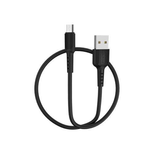 Дата кабель USB 2.0 AM to Micro 5P 1.0m 2A PVC BX16 black BOROFONE (6957531099499) – BOROFONE (вид 1)