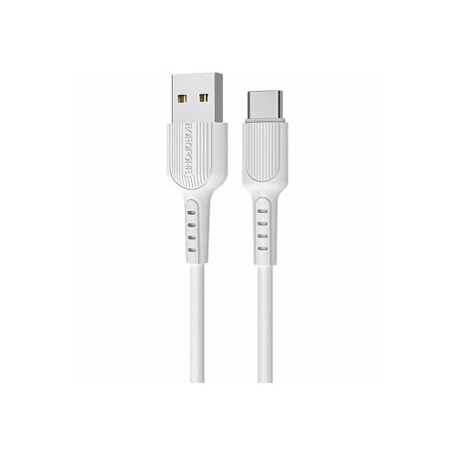 Дата кабель USB 2.0 AM to USB-C 1.0m 2A PVC BX16 white BOROFONE (6957531099468) – BOROFONE