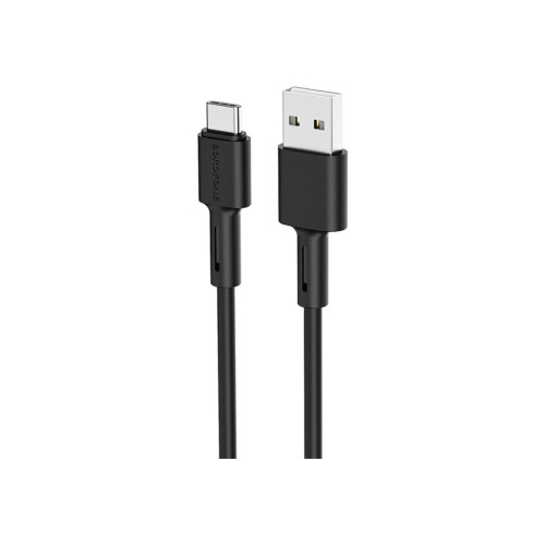Дата кабель USB 2.0 AM to USB-C 1.0m 3A silicone BX31 black BOROFONE (6931474710390) – BOROFONE