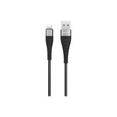 Дата кабель USB 2.0 AM to Lightning 1.0m 2.4A nylon BX32 black BOROFONE (6931474710413)