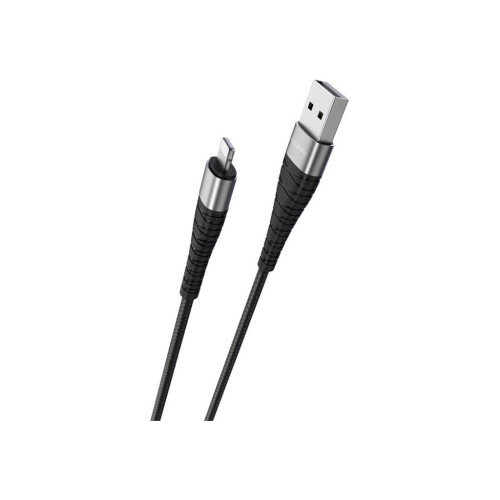 Дата кабель USB 2.0 AM to Lightning 1.0m 2.4A nylon BX32 black BOROFONE (6931474710413) – BOROFONE (вид 1)