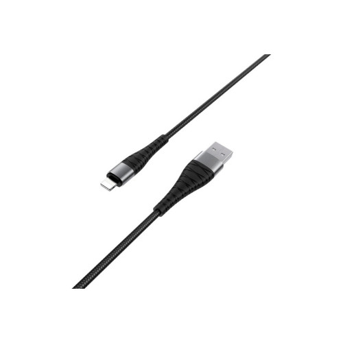 Дата кабель USB 2.0 AM to Lightning 1.0m 2.4A nylon BX32 black BOROFONE (6931474710413) – BOROFONE (вид 2)