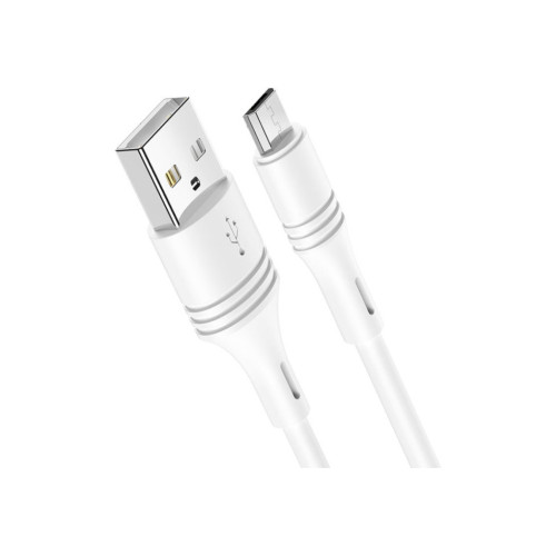 Дата кабель USB 2.0 AM to Micro 5P 1.0m 2.4A PVC BX43 white BOROFONE (6931474735591) – BOROFONE