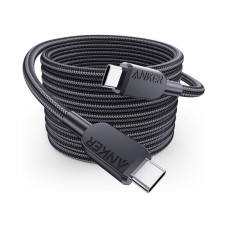 Дата кабель USB-C to USB-C 0.9m 240W nylon 310 black Anker (A81D5H11)