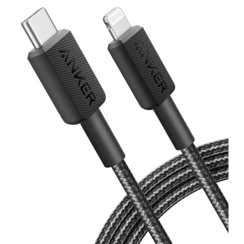 Дата кабель USB-C to Lightning 1.8m nylon 322 black Anker (A81B6G11) – Anker
