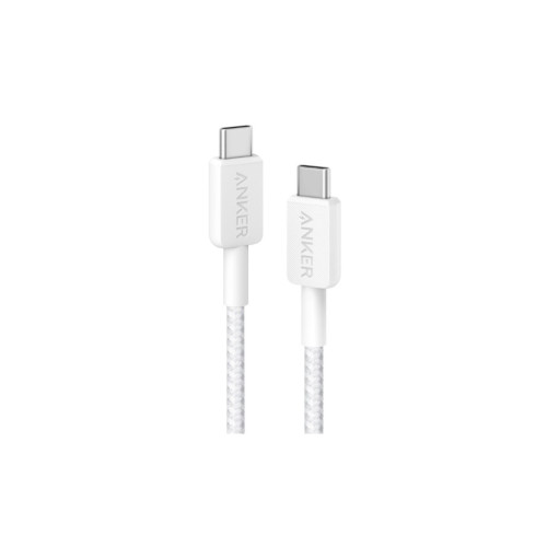 Дата кабель USB-C to USB-C 0.9m nylon 322 white Anker (A81F5H21/A81F5G21) – Anker