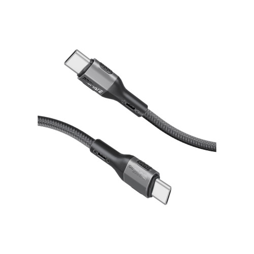 Дата кабель USB-C to USB-C 1.2m 60W PD FletchLink-CC black Promate (fletchlink-cc.black) – Promate