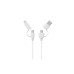 Дата кабель USB-C + USB 2.0 AM to USB-C + Lightning 1.2m 60W quadcord-pd60 white Promate (quadcord-pd60.white) – Promate